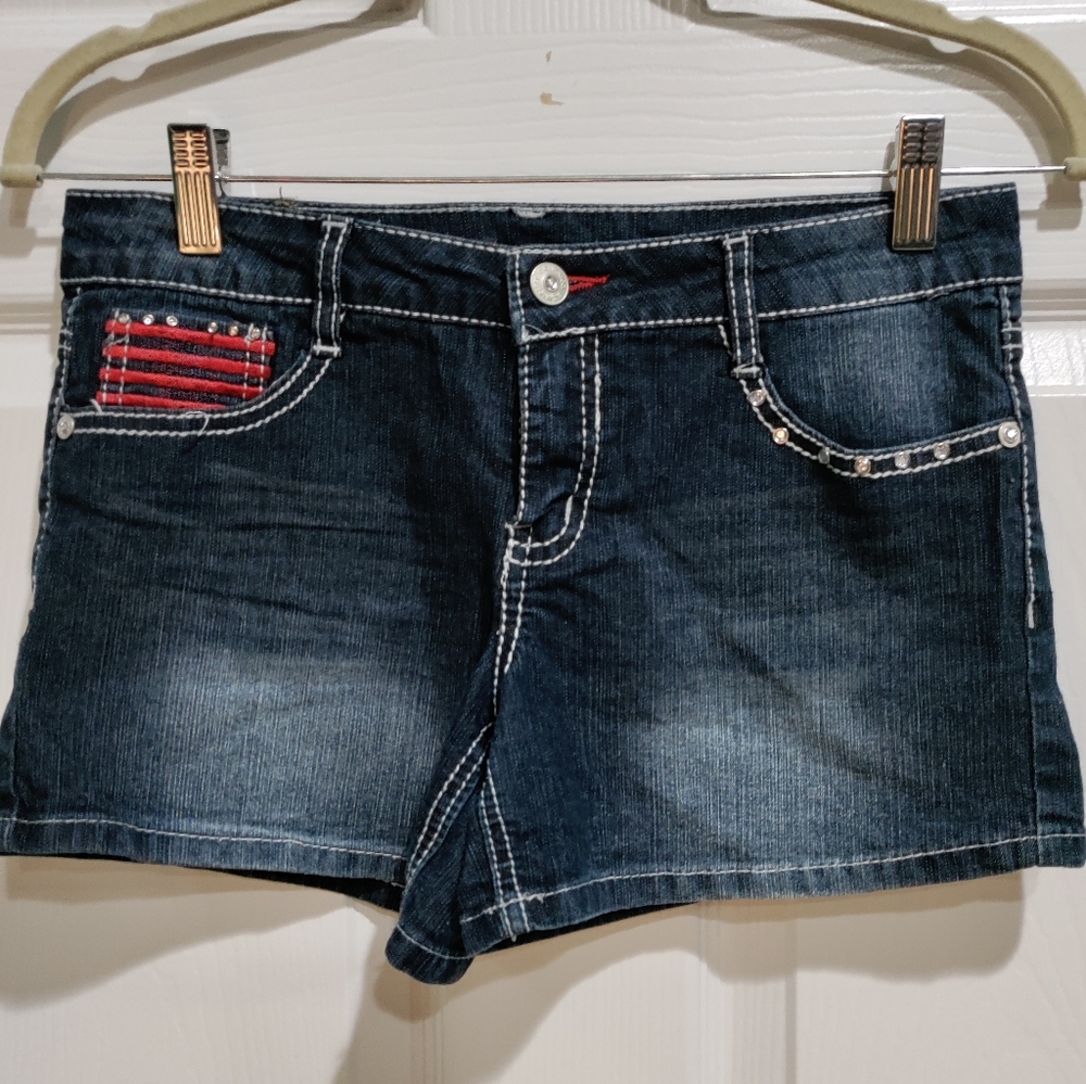 Z.Cavaricci little girl's Stars and stripes denim shorts size 16
